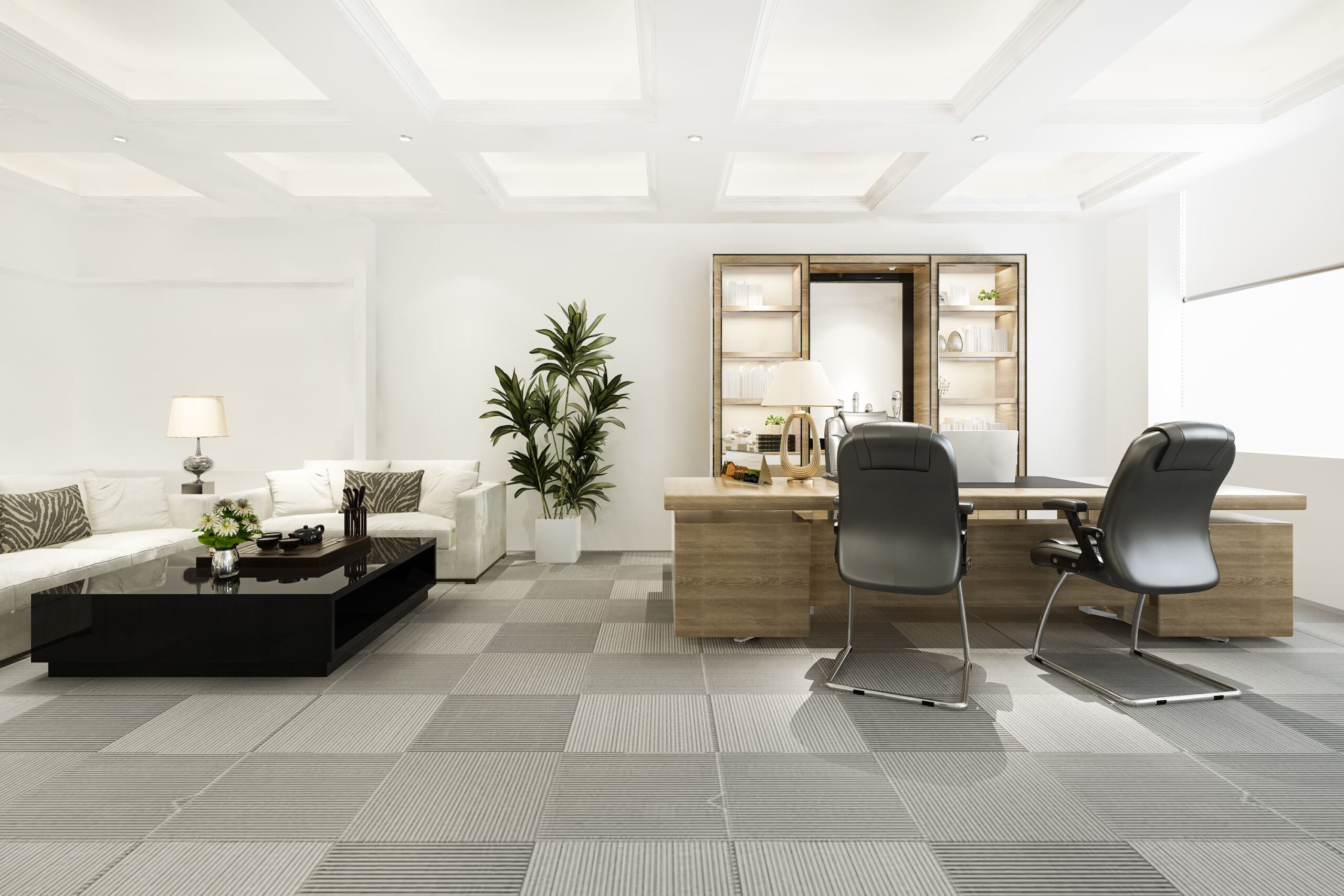 3d rendering luxury business meeting working room executive office 1 1 scaled